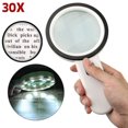 thumbnail image 1 of Loupe Portative 30X, Loupe à 12 DEL Éclairée, Lentille à Double Verre pour Aînés, Lecture, Inspection, 1 of 9