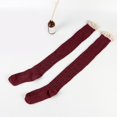 thumbnail image 5 of TYGHBN Knit Solid High Women's Splice Lace Socks Stocking Stocks Long Socks Knee High Pantyhose Christmas Stocking Pack Ice Doll Skill Thigh High Sock Garters Plain Top Stockings Lingerie for Women, 5 of 8