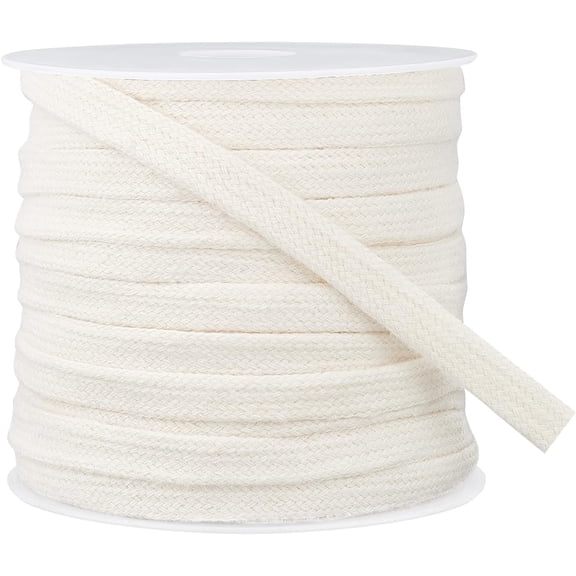 27 Yards Beige Flat Cotton Cords Double Layer Hollow Cotton Rope for Garment Accessories Mixed Color DIY