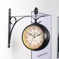 thumbnail image 3 of Horloge Rétro Européenne en Fer 1 Pce Horloge de Jardin Extérieure Support de Horloge Décoration Maison Double Paroi Extérieure G9C9, Largement Utilisation, 3 of 7