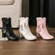 thumbnail image 5 of NECHOLOGY Botas Mujer Adulto Femenino Zapatos Botines mujer Botas con para mujer, botines de estilo universitario, otoño e invierno, 2023 (Black, 8), 5 of 7