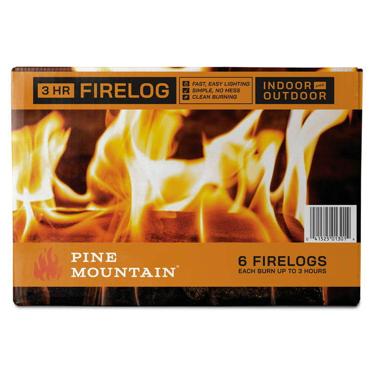 Ecofire Coconut Firelog Box with 2 Logs, 40.21 oz, Pack of 6 