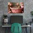 thumbnail image 4 of Mudket Leopard in Pink Bathtub with Peony Flowers Canvas Wall Art, Funny Bathroom Glam Wall Decor Pictures Waterproof Print for Bathroom Bedroom Home Decor , Framed Ready to Hang - 12"L x 8"W, 4 of 9