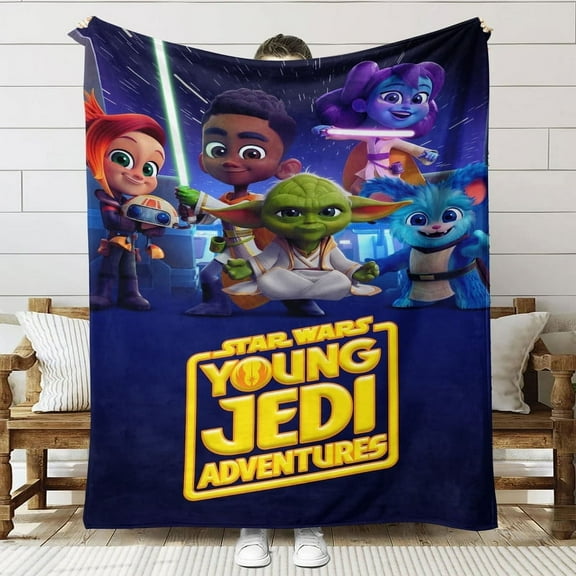 Young Jedi Adventures Throw Blanket Gifts for Fans Lover Girls Boys Women Present Hoodie Him Bed 60"x80"