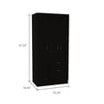 thumbnail image 2 of JERFIT 5-Shelf Double Door Armoire with Hanging Rod and Drawer, Freestanding Storage Cabinet Closet Organizer, 2 of 9