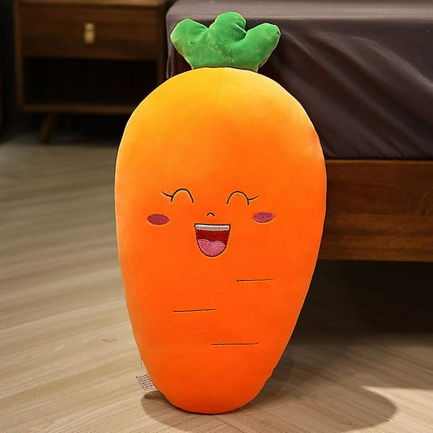 Almohada de juguete de peluche de zanahoria y berenjena supersuave, almohada de verduras rellenas de dibujos animados, almohada de maíz, chile, siesta, cama, almohada para dormir, cojín de Tv