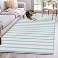 thumbnail image 5 of Area Rug 48×72in, Ocean Blue Stripes Seamless Ticking Stripe Floor Carpet Living Room Rug, Farmhouse Pinstripe Non-Slip Welcome Mat Indoor Rugs for Bedroom Dining Room, 5 of 9