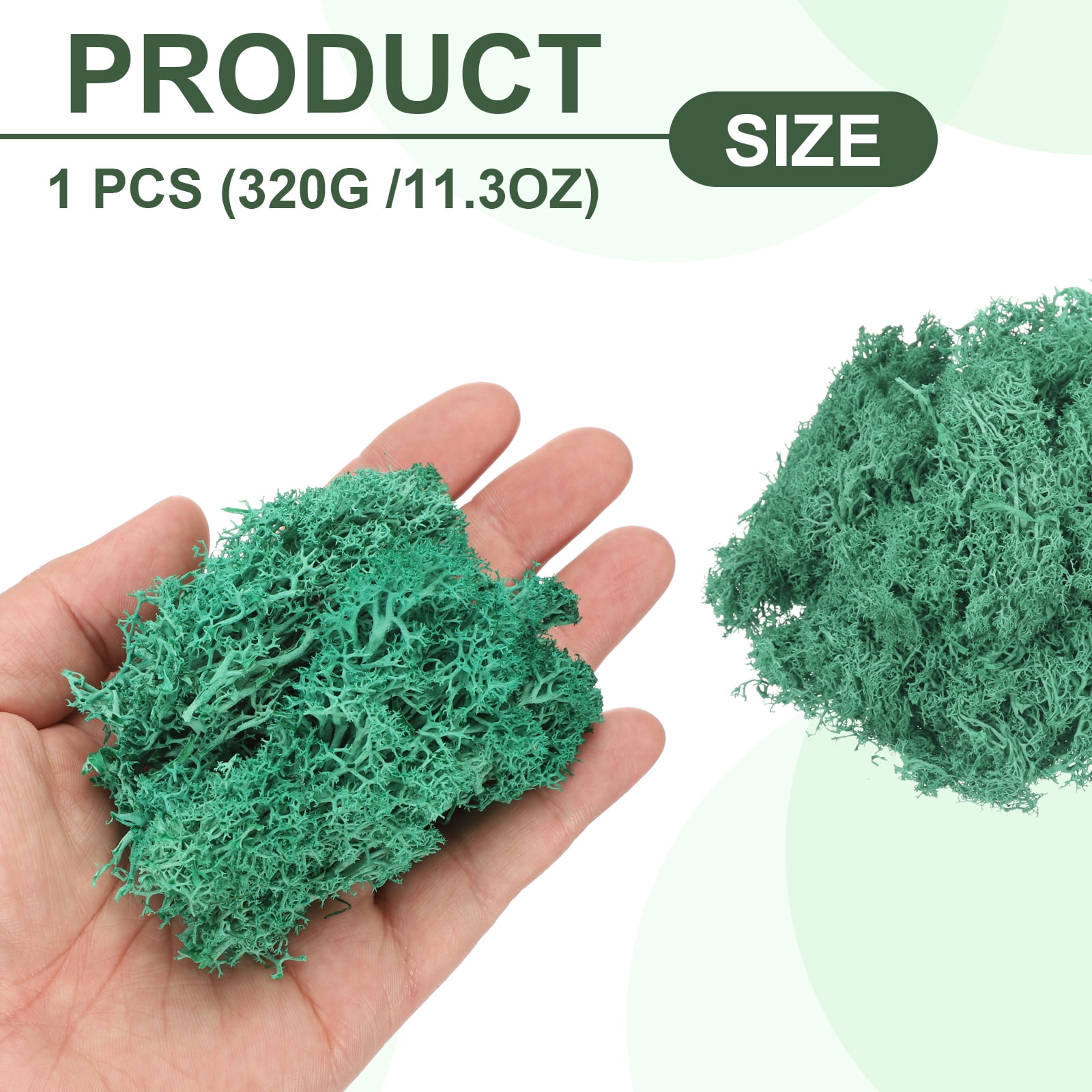 Uxcell 11.3oz Preserved Reindeer Moss Teal Green Decorative Artificial Fake Moss