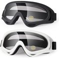 thumbnail image 1 of wonima02 Motorcycle Goggles ATV Dirt Bike Eyewear Motocross Riding Goggles Anti-Fog Scratch Dustproof Lens with Adjustable Elastic Headband for Men Women Kids Youth Adult 2 Pack clear Lens, 1 of 1