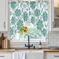 thumbnail image 4 of Turquoise Paisley Floral Kitchen Window Curtains, Swag Curtains Valance for Bedroom Living Room Bathroom, Boho Vintage Ethnic Flowers Rod Pocket Window Treatment Curtain Block Drapes 2 Panels 36"x36", 4 of 9