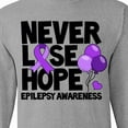 thumbnail image 4 of Inktastic Never Lose Hope Epilepsy Awareness with Balloons and Purple Ribbon Long Sleeve T-Shirt, 4 of 5