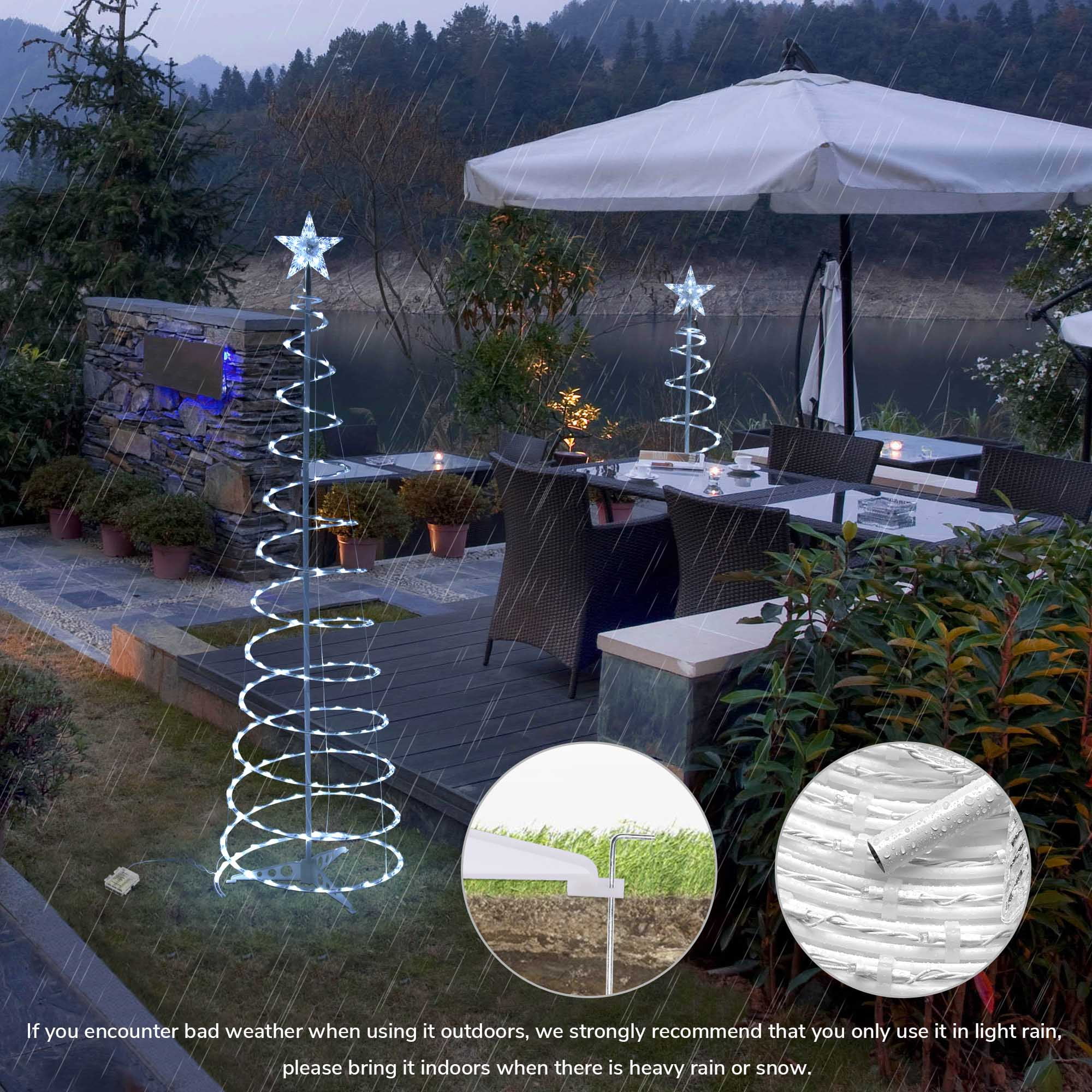 Yescom 5Ft RGB Christmas Tree Decoration Light Pop Up Christmas Tree  Bluetooth APP Remote Control Indoor Outdoor Festival Décor 