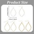 thumbnail image 2 of 3 Pairs Large Teardrop Hoop Earrings for Women Geometric Gold Sliver Dangle Open Drop Earrings with Hammered Texture Lightweight Chic DIY, 2 of 7