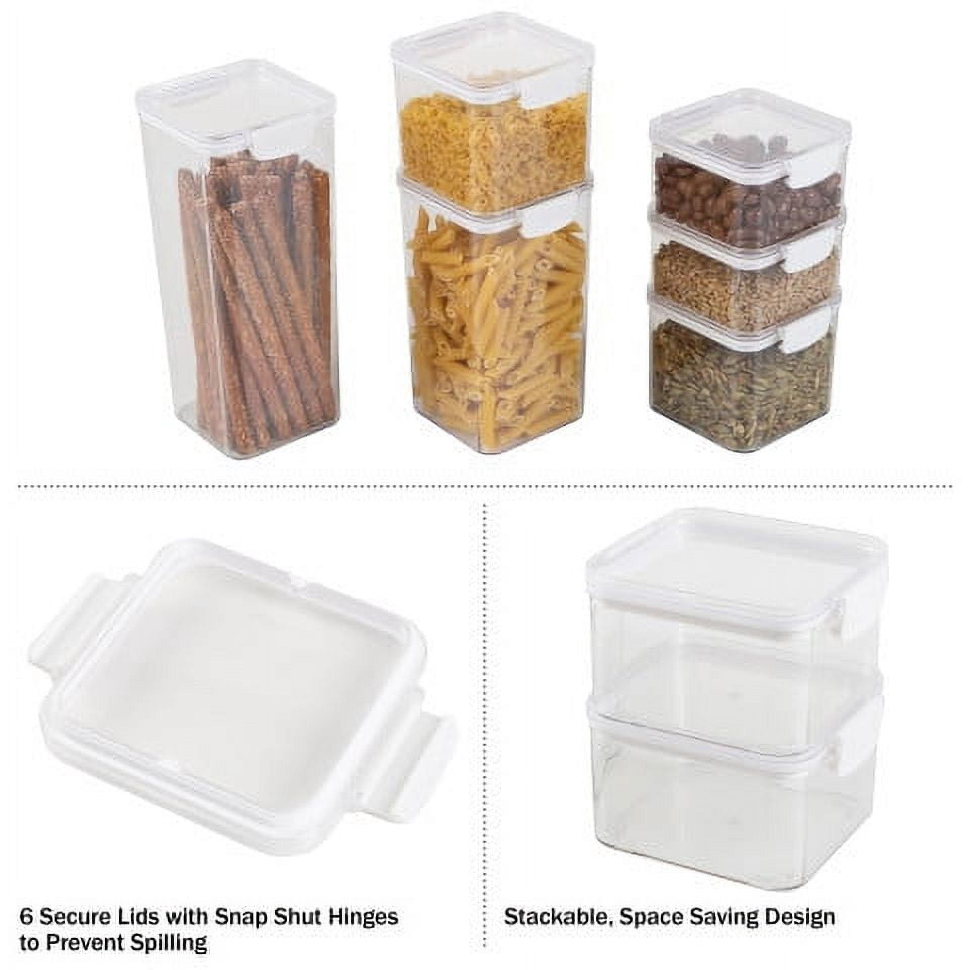 Classic Cuisine 6-Piece Food Storage Containers and Lids Set for Kitchen and Pantry Organization, Clear