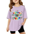 thumbnail image 2 of shoper Autism Awareness Shirt for Kids Autism Support Tee Causal Short Sleeve Tops Back To School Shirt Boys and Girls Purple 110, 2 of 8