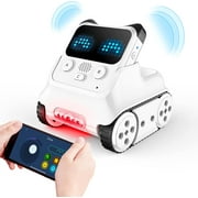 Makeblock Codey Rocky 2-in-1 Cording Robot Toys for Kids, Programmable Remote Control Emo Robot Car supports both Block-based and Python coding