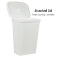thumbnail image 5 of Mind Reader 60L Slim Laundry Hamper, Clothes Basket, Lid, Linen Design, Plastic, White, 5 of 7