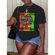 thumbnail image 1 of Camiseta con estampado del Día de la Independencia de Juneteenth, manga corta y cuello redondo, informal, para primavera y verano, ropa de mujer, camisetas informales, 1 of 5