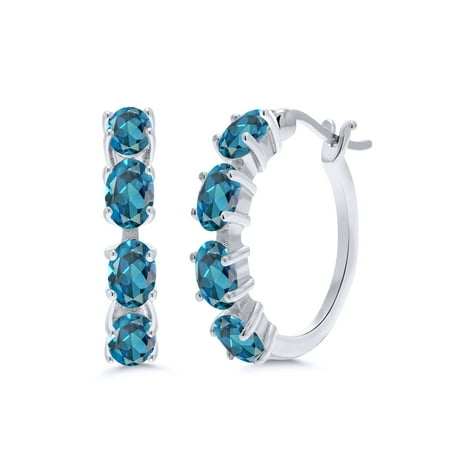 topaz oval sterling ct earrings london silver