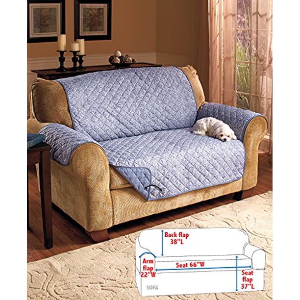 Reversible Printed Sofa Cover (Blue)