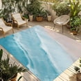 thumbnail image 2 of Outdoor Rug 5x8 ft Aqua Blue Coastal Beach Waterproof Outdoor Patio Rug Mat Non Slip Outside Area Rugs Carpet for RV,Camping,Porch,Deck,Pool,Balconybackyard,Ocean Sea Water, 2 of 9
