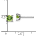 thumbnail image 2 of Primal Silver Sterling Silver Rhodium Round 5mm Peridot Post Earrings, 2 of 4