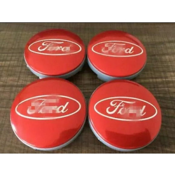 Ford Red Wheel Center Caps Hub Badges Emblem 54mm 4pcs