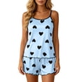 thumbnail image 2 of Ayolanni Womens Pajamas Sets 2 Piece Cute Sleeveless Cami Tops and Shorts Pjs Summer Heart Print Loose Loungewear Sleepwear Sets XXXL, 2 of 8