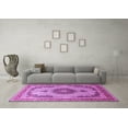 thumbnail image 3 of Ahgly Company Indoor Round Medallion Purple Traditional Area Rugs, 5' Round, 3 of 4