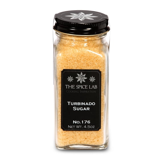 The Spice Lab Turbinado Sugar - All Natural Kosher Non GMO Gluten Free Sugar - French Jar - 5176
