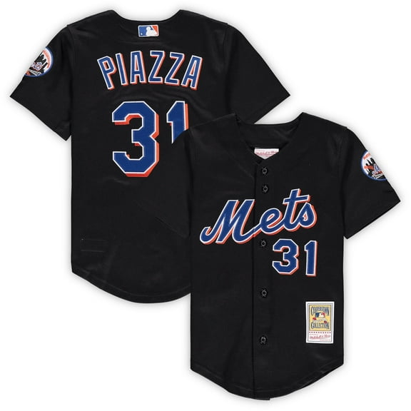 Preschool & Toddler Mitchell & Ness Mike Piazza Black New York Mets Cooperstown Collection Mesh Jersey