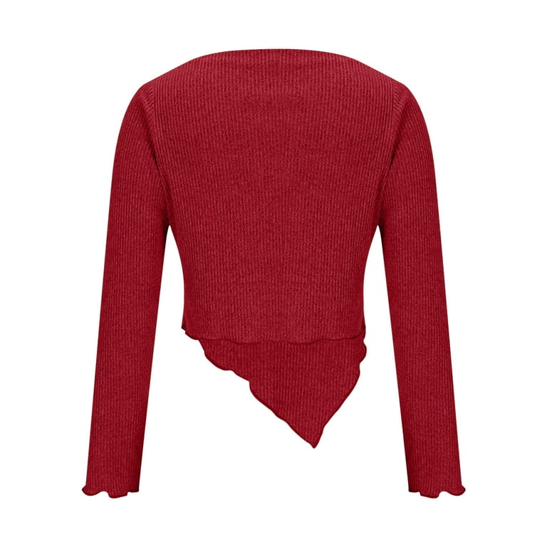 Women's off Shoulder Sweater Slim Fitting Ribbed Knit Shirt with