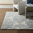 thumbnail image 2 of NICOLE MILLER NEW YORK Mod Damask Chambray Handcrafted Area Rug, 100% Wool Rug, Grey, 5'x7’, 2 of 9