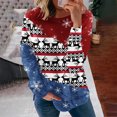 thumbnail image 2 of Sudadera de Navidad Gibobby para Mujer Top Casual con cuello redondo Manga larga estampado Rojoondo XL, 2 of 5