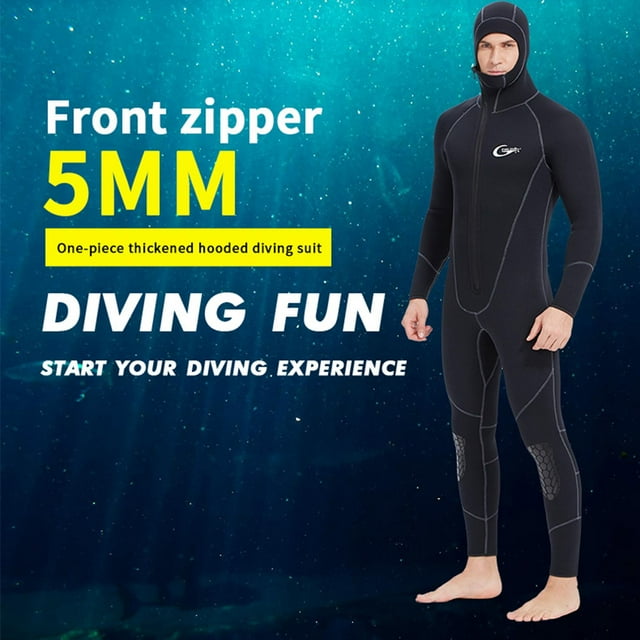 s de neopreno para hombre Cuerpo completo Mantener abrigado Neopreno de manga larga 5 mm de buceo con capucha húmedo para buceo Esnór - XXXL shamjiam Trajes de neopreno para hombre