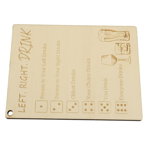 Left Right Center Drinking Game, Wood Left Right Drink Drinking Game with  for Bar