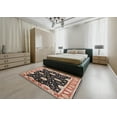 thumbnail image 5 of Ahgly Company Machine Washable Indoor Square Industrial Modern Night Red Area Rugs, 4' Square, 5 of 7