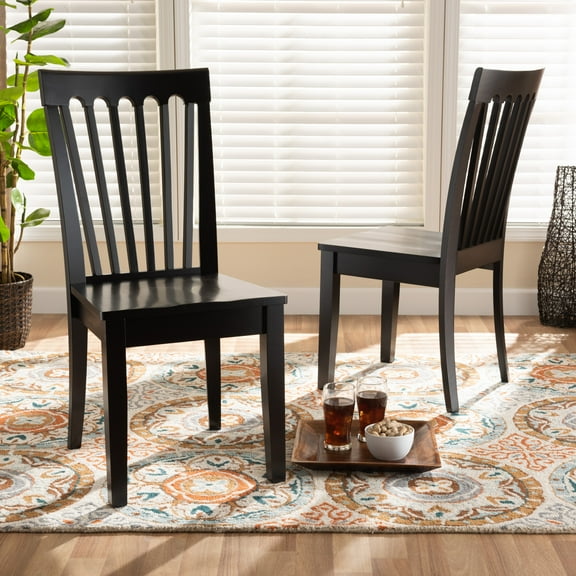 Baxton Studio Minette Dining Chair, Set of 2, Dark Brown