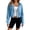 Blue, variant on Womens Hoodiess Light Zip Up Hoodie Outer Layer Cropped Jacket Sweatshirt with Pockets S-2XL