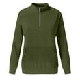 thumbnail image 3 of Women's Quarter Zip Solid Color Pocket Sweatshirt,Pullover Long Sleeve Top, Plus Size Casual Comfort Fit for 2025 Fall Winter Trendy Fashion, Perfect for Street and Daily Outdoor Activities, 3 of 3