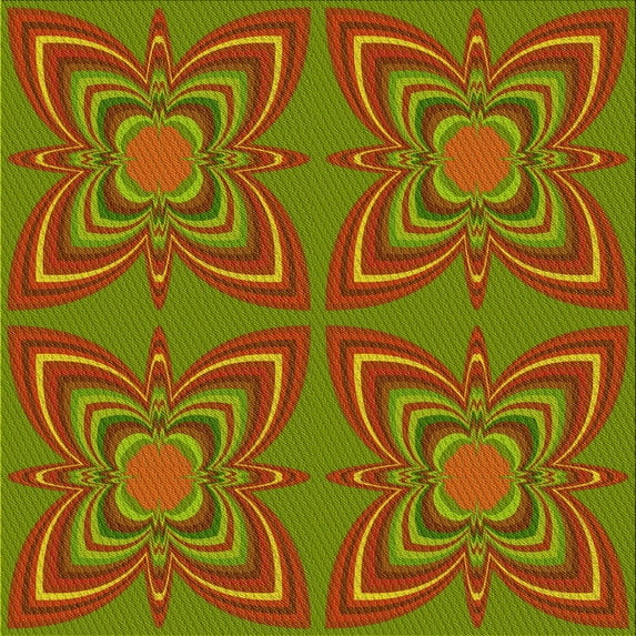 Ahgly Company Indoor Square Patterned Pistachio Green Area Rugs, 5' Square