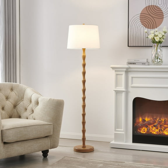 KAWOTI Rustic Floor Lamp 61" Metal Farmhouse Standing Floor Lamp for Living Room, Bedroom