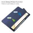 thumbnail image 3 of Dteck Tri Fold Case Fits Samsung Galaxy Tab S8 + 12.4 2022 (SM-X800/X806) / Tab S7 FE 12.4-Inch 2021 / Tab S7 Plus 12.4 2020 with S-Pen Holder, Crystal Transparent Back Cover with Auto-Wake,Darkblue, 3 of 9