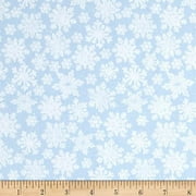 Fabri Quilt Seasons Greetings Imagine Snowflakes Blue 100% Cotton Fabric sold by the yard