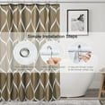 thumbnail image 3 of Brown Geometric Shower Curtain, Waterproof Design and Polyester, Quick-Drying, Weighted Hem, Brown Fabric Shower Curtains Set for Bathroom W 72 x H 72, Machine Washable with 12 Hooks, 3 of 6