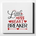 thumbnail image 1 of Little Miss Heart Breaker - 10" x 10" - Decorative Canvas Wall Art - White Edge - 5/8" Gallery Wrapped, 1 of 2