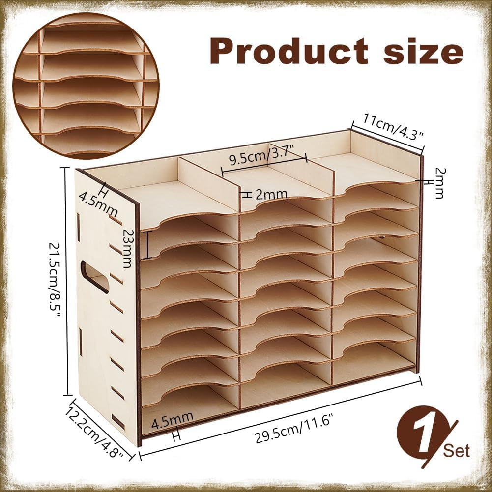 1Set Wooden Rhinestone Trays Storage Box for DIY Diamond Painting Tools Holder Rectangle Floral White Fihished Product: 295x212x122mm