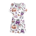 thumbnail image 5 of Stamzod Halloween Sleep Dress for Women Pumpkin Ghost Print Ruffle Nightgown with Pockets Casual Short Sleeve Pajama Dress M, 5 of 5