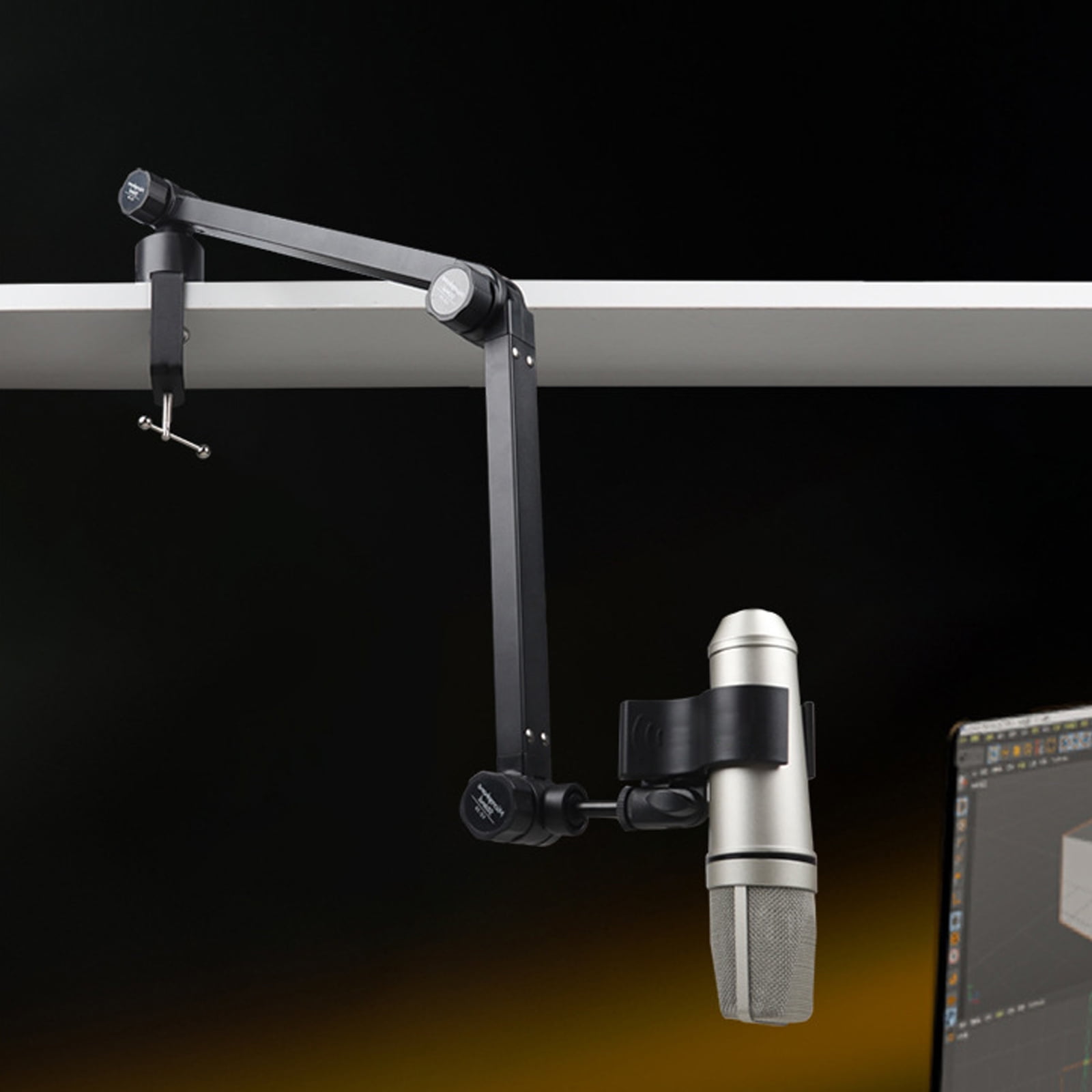 Heavy Duty Overhead Microphone Arm Featuring Easy Assembly Folding Mic Stand For Professional Recording