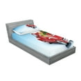 thumbnail image 2 of Ambesonne Christmas Fitted Sheet & Pillow Sham Set, Red Truck Xmas Tree, Twin, Blue Red, 2 of 2